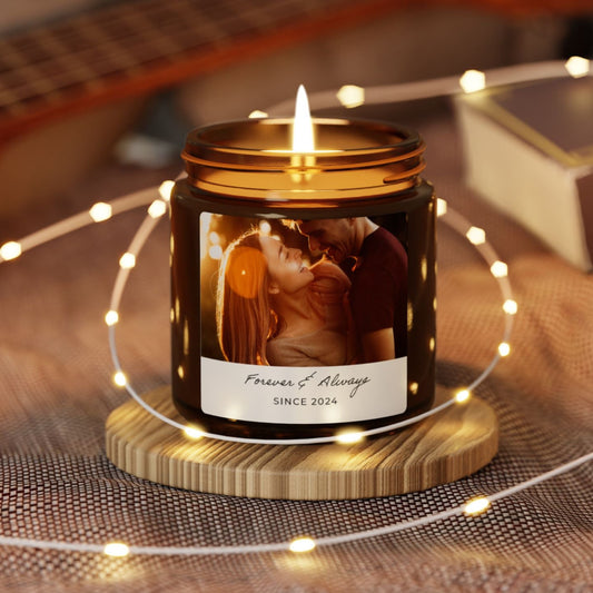 Custom Photo Candle (Amber Jar)